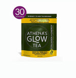 ATHENA'S GLOW TEA PINEAPPLE GREEN TEA WITH COLLAGEN AND EXTENDED ENERGY 30 serving pouch on white background