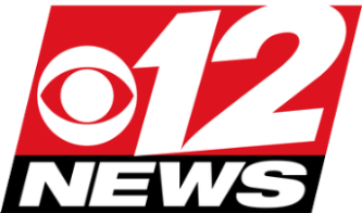 CBS News '12' logo on black and red background
