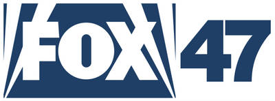 FOX 47 logo with blue and white colors
