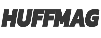 Black 'HUFFMAG' text on a white background