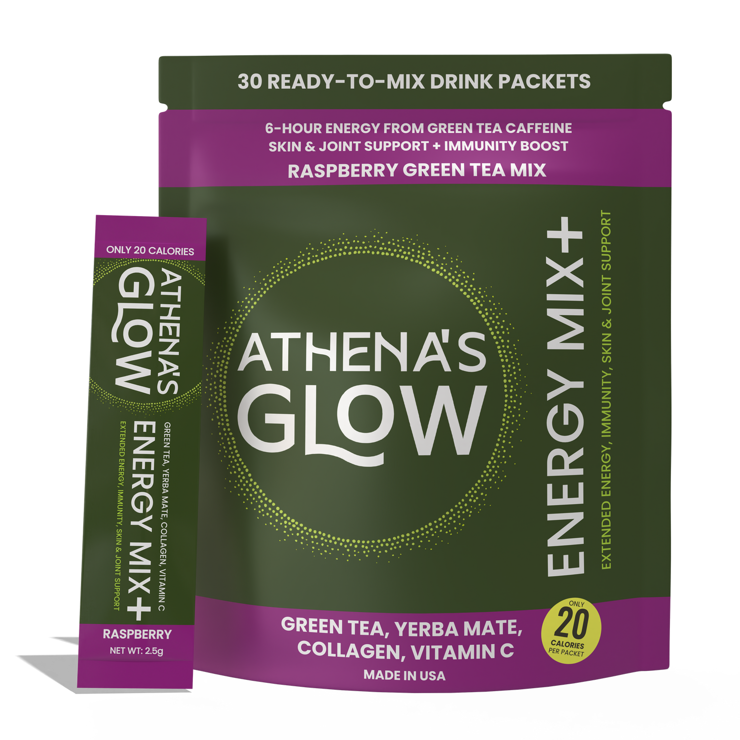 Athena's Glow Energy Mix+ - Raspberry 30-Count Pack